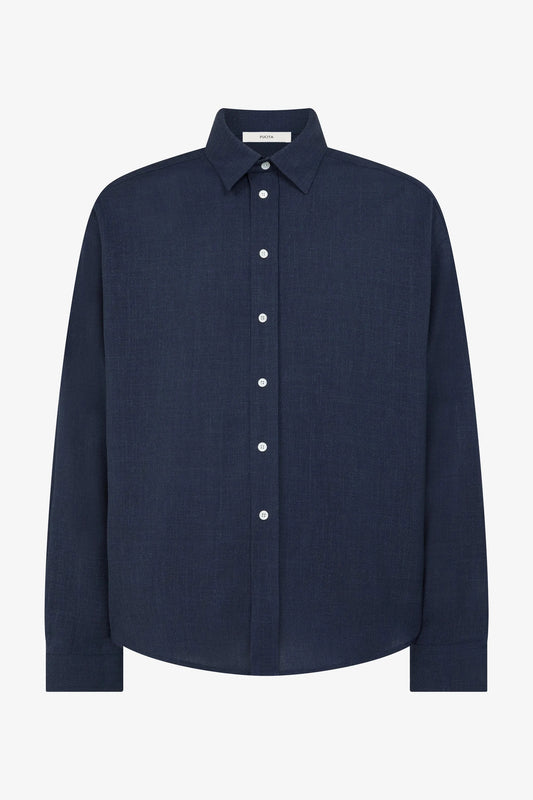 Amos Shirt in blue — front view