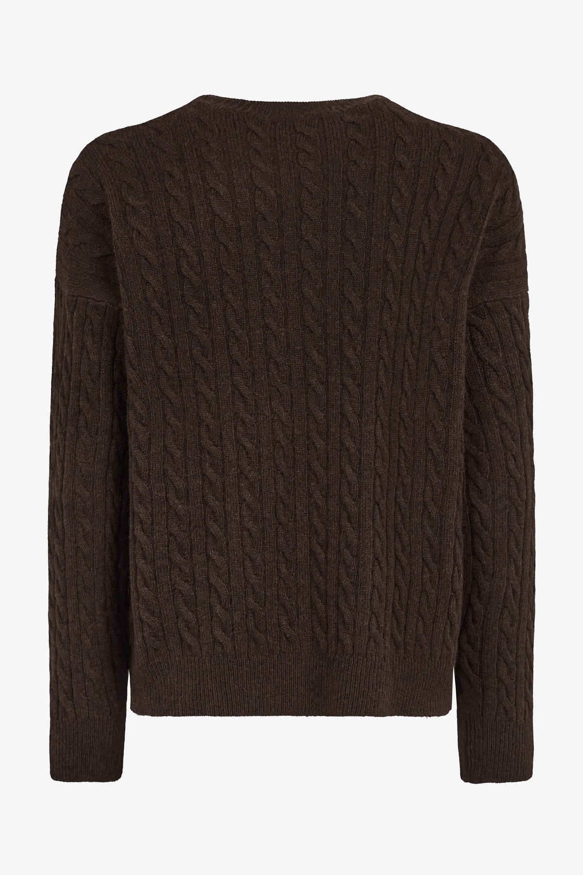 
Lee Sweater Cabled in espresso — back view