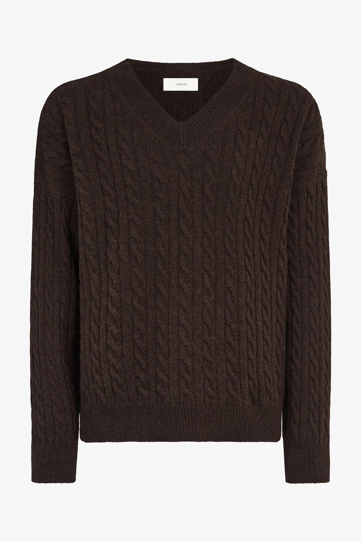 
Lee Sweater Cabled in espresso — front view