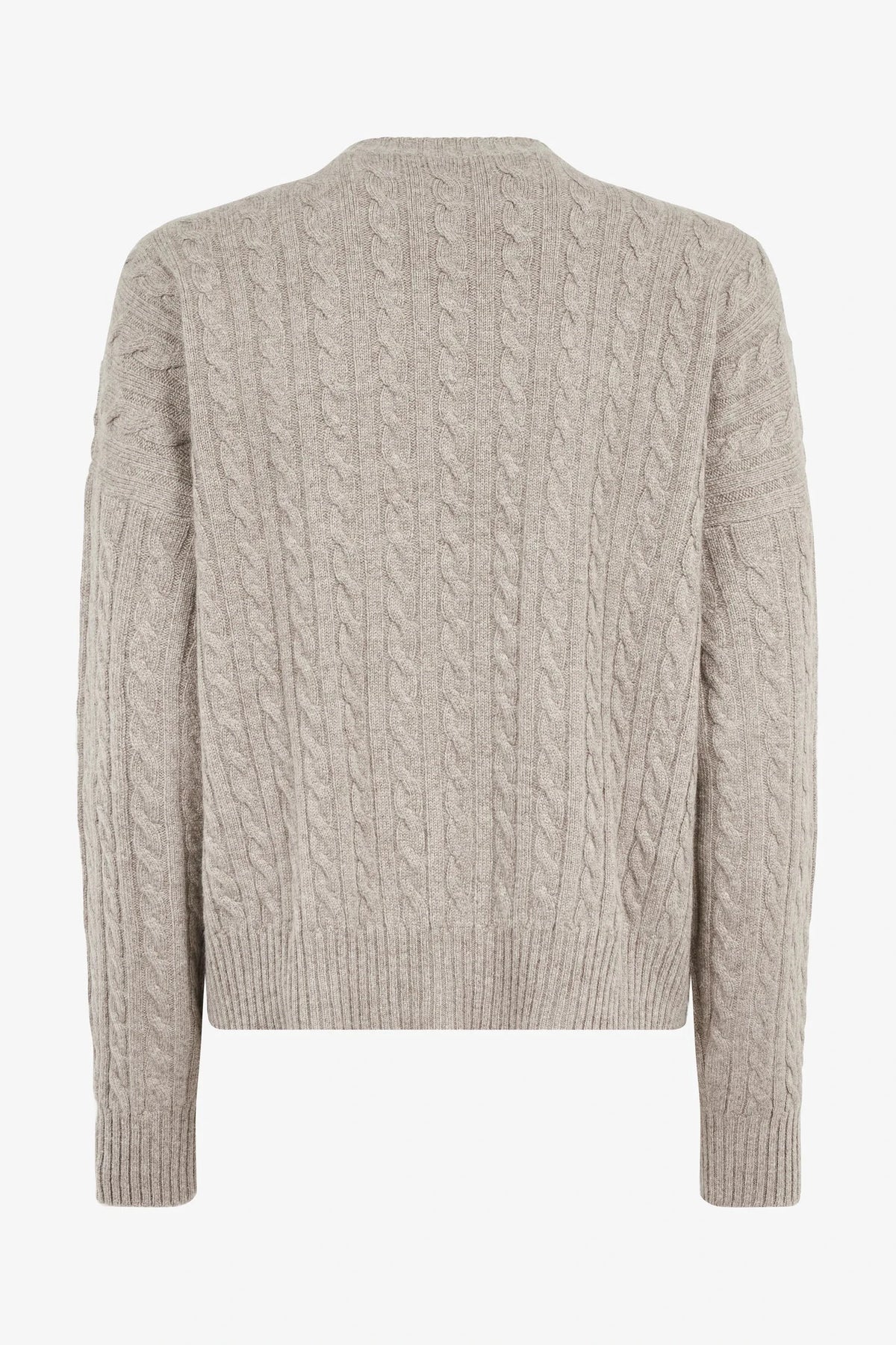 
Nicolas Cable Sweater in taupe — back view