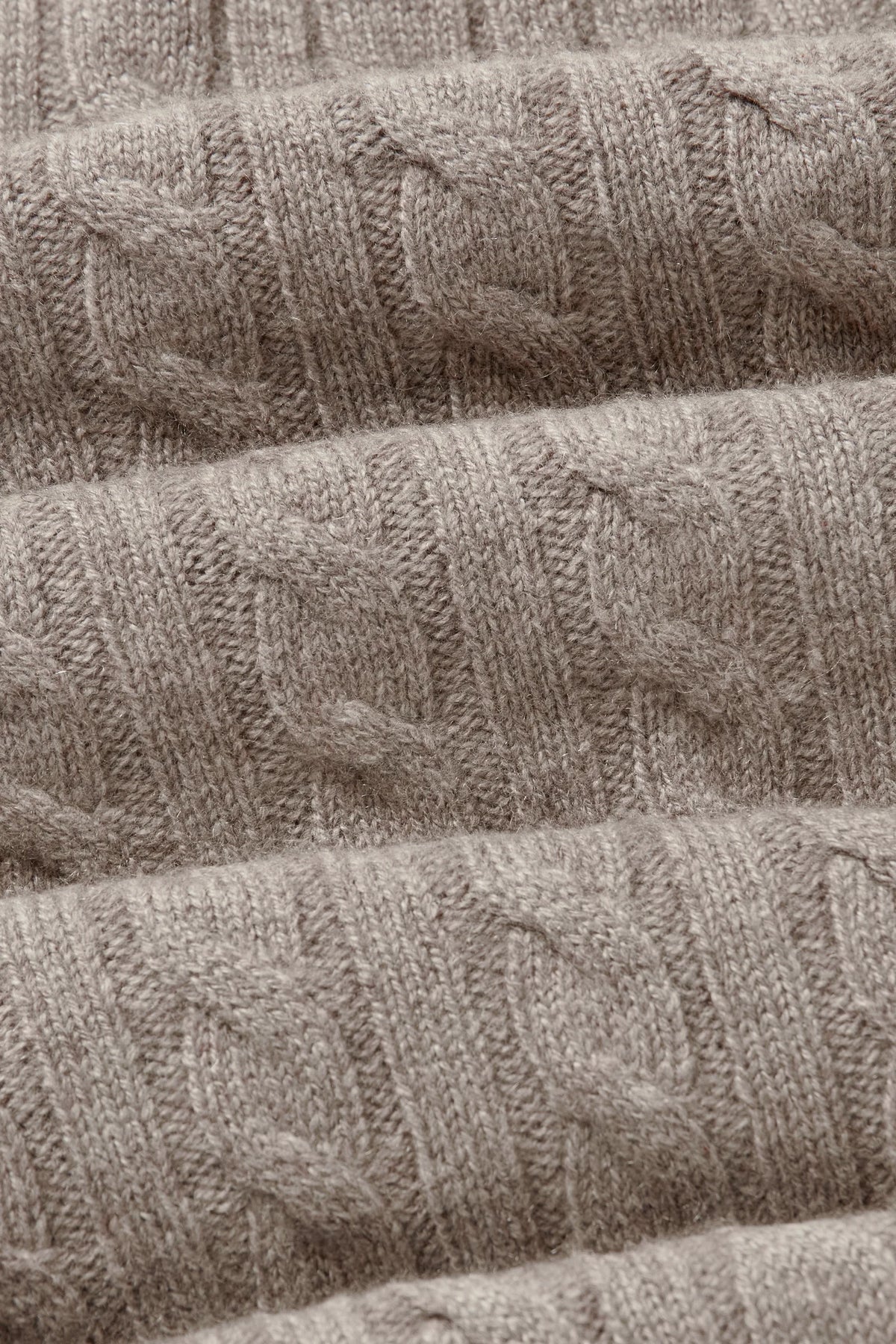 
Nicolas Cable Sweater in taupe — detail view