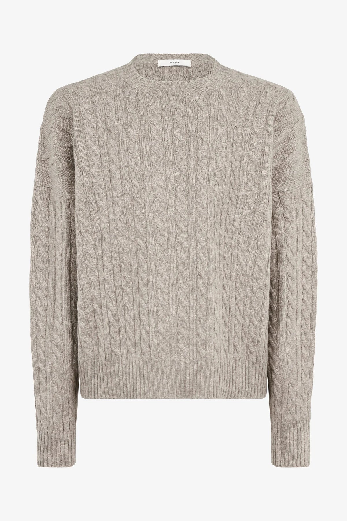 
Nicolas Cable Sweater in taupe — front view