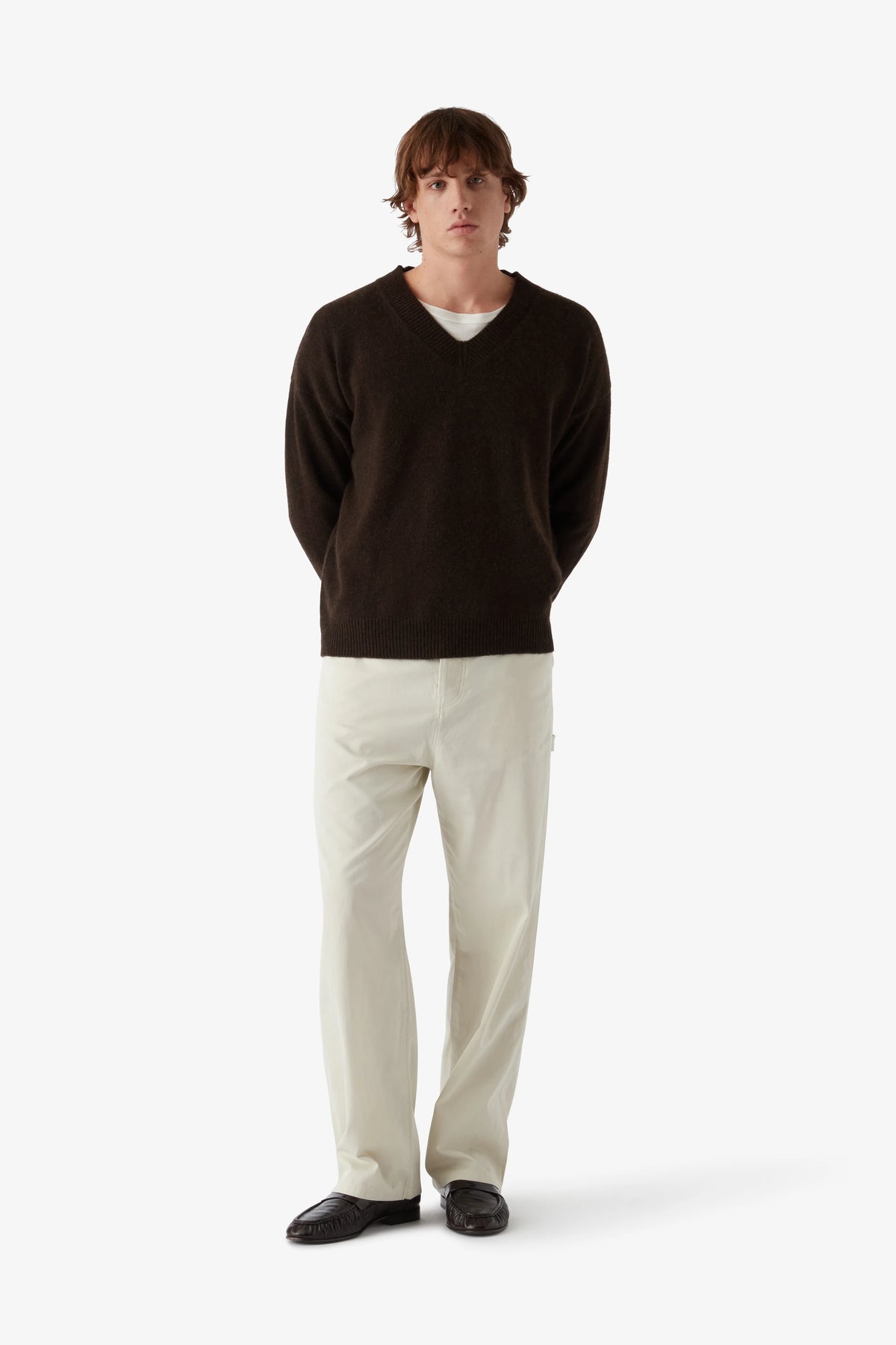 
Cole Utility Pant in ecru — on-model view 1