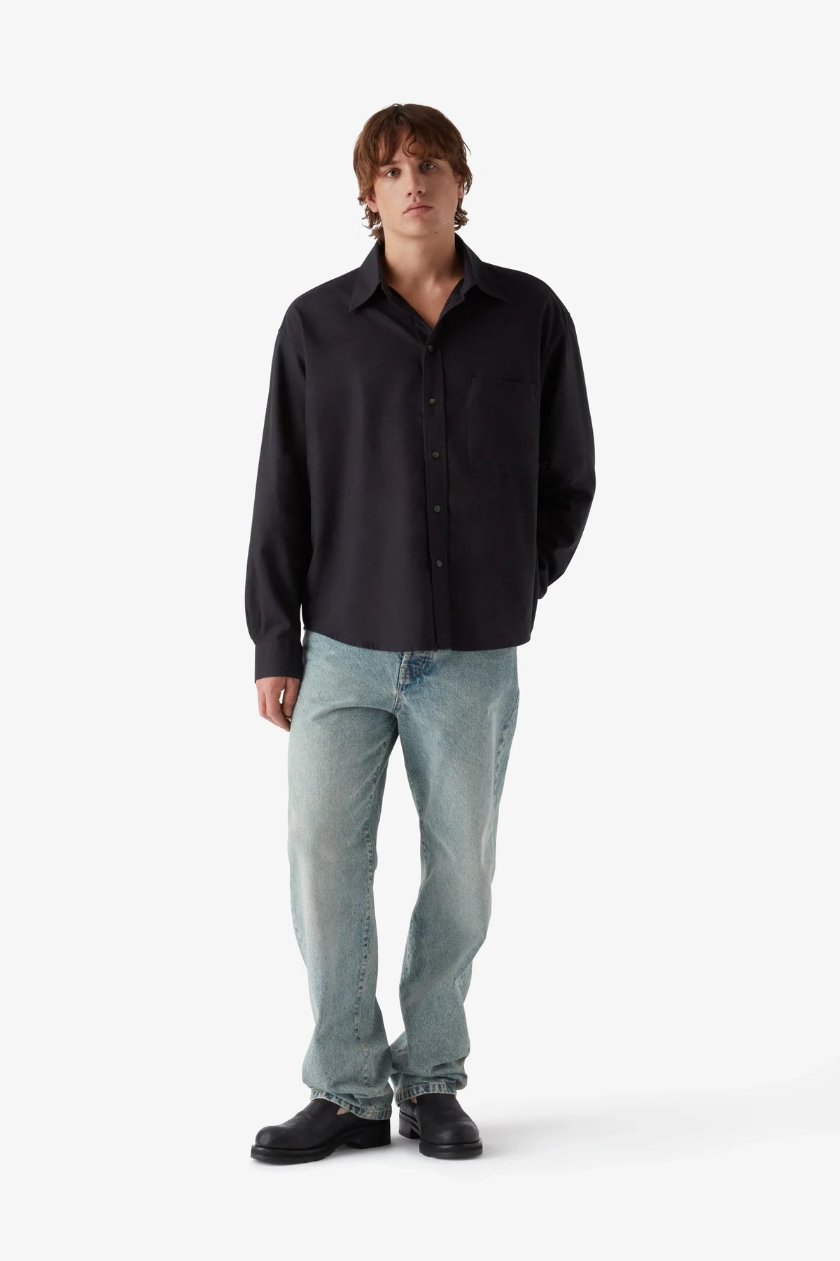 
Adam Utility Shirt in navy — on-model view 15