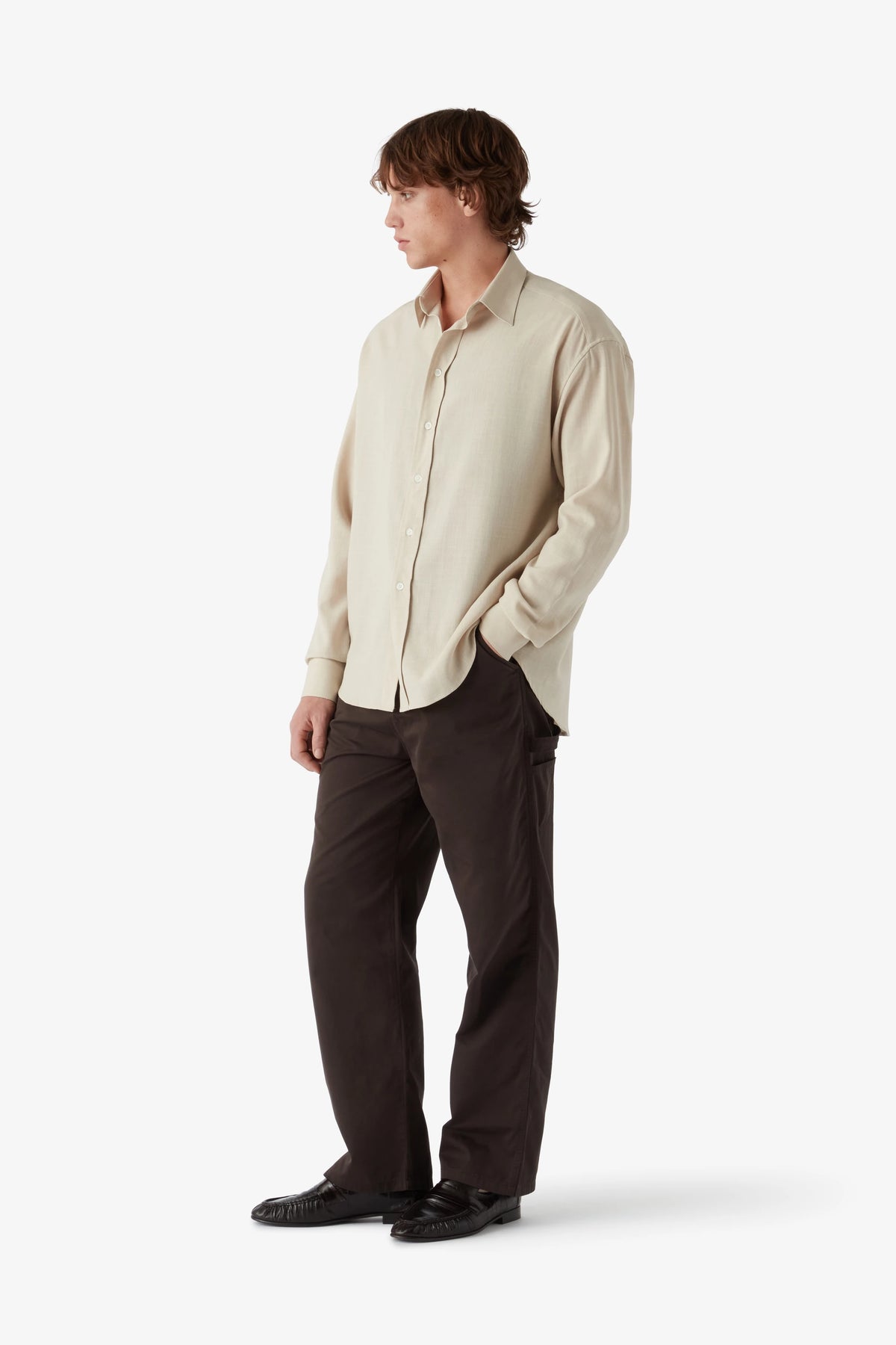 
Amos Shirt in beige — on-model view 25