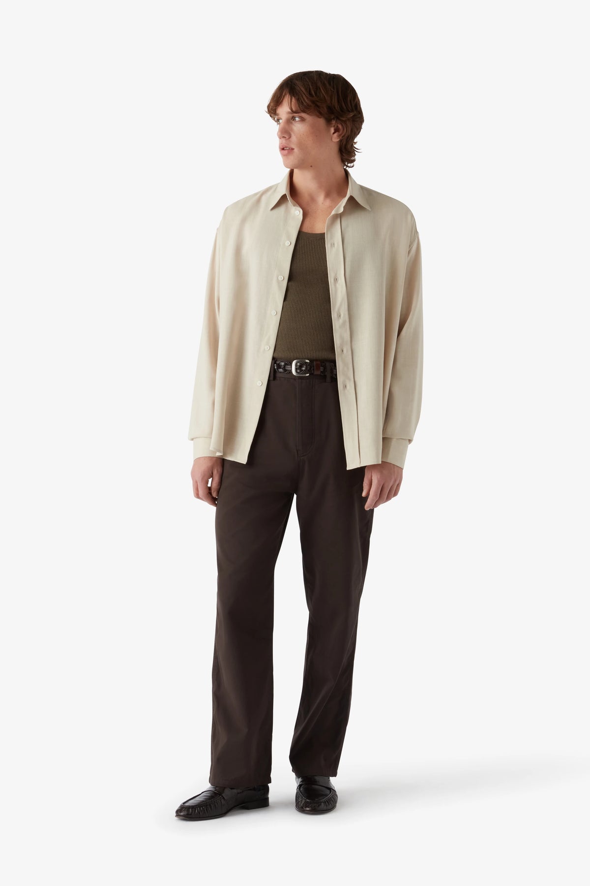 
Amos Shirt in beige — on-model view 28