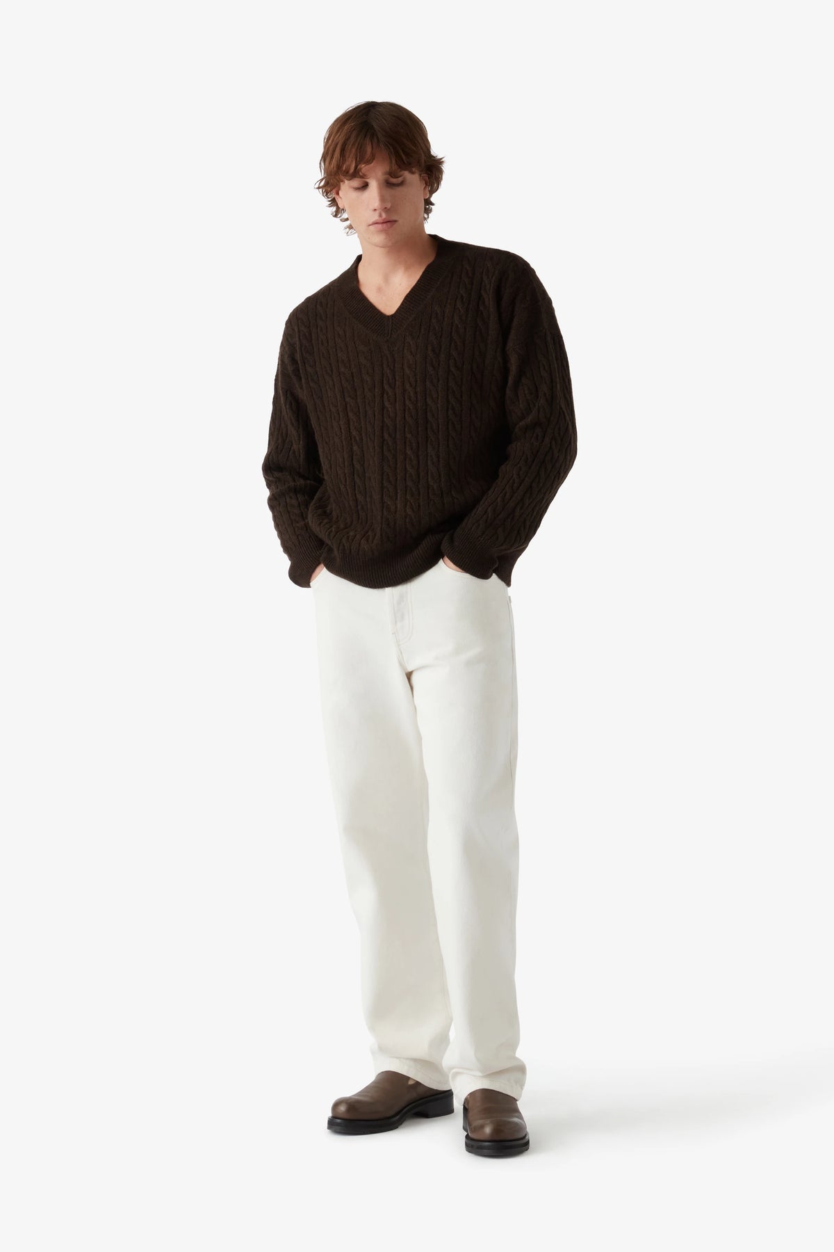 
Lee Sweater Cabled in espresso — on-model view 53