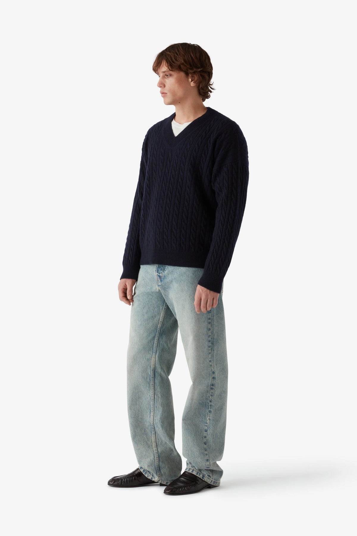 
Lee Sweater Cabled in navy — on-model view 57