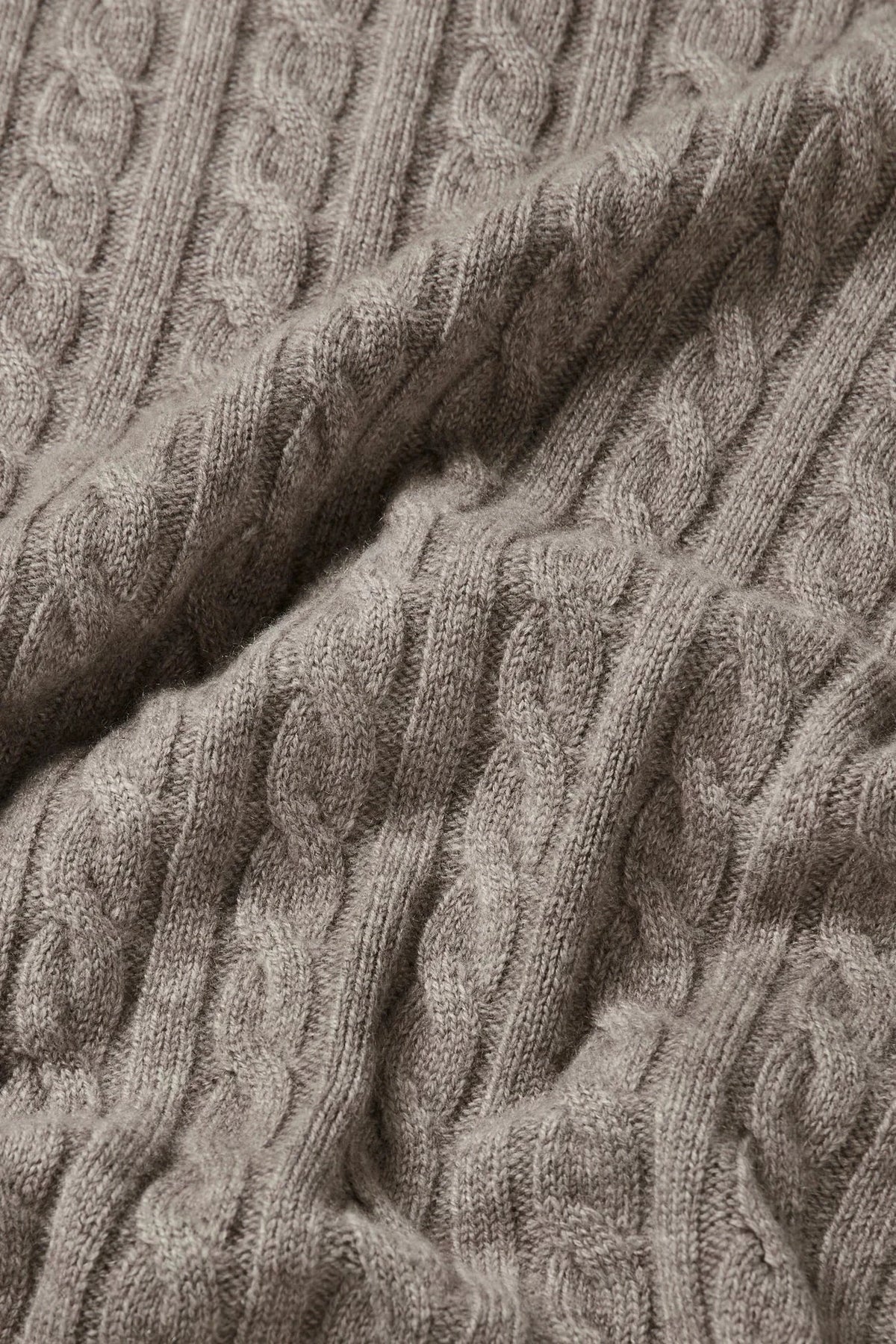 
Renné Knitted Cable Polo in taupe — detail view