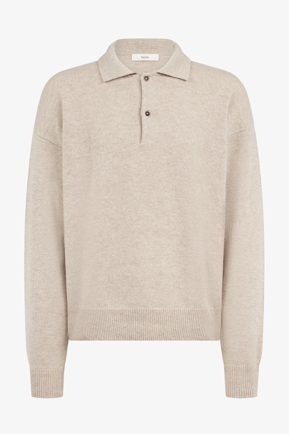 
Renné Knitted Polo in beige — front view