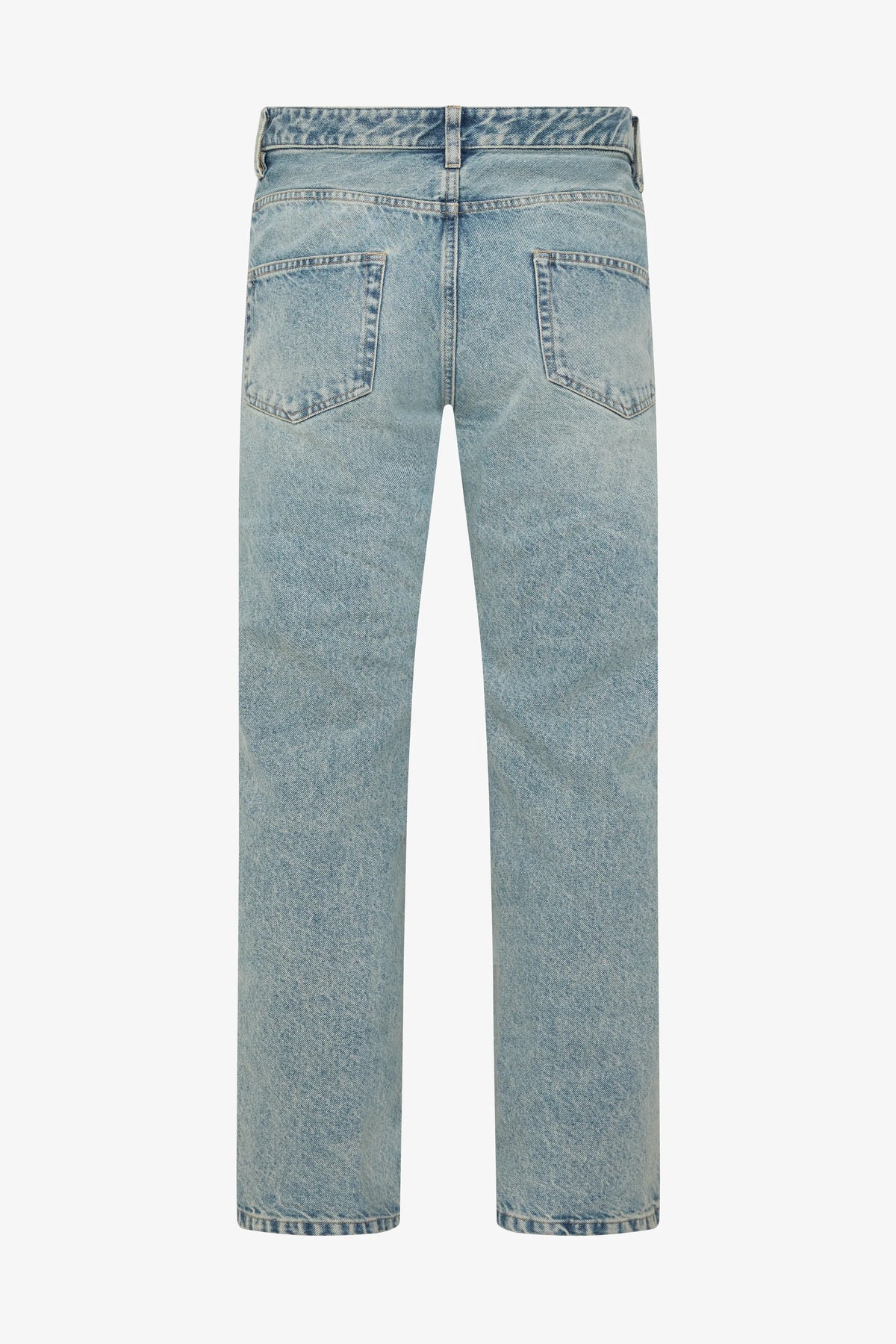 
Tom Straight Jean in light wash — back view